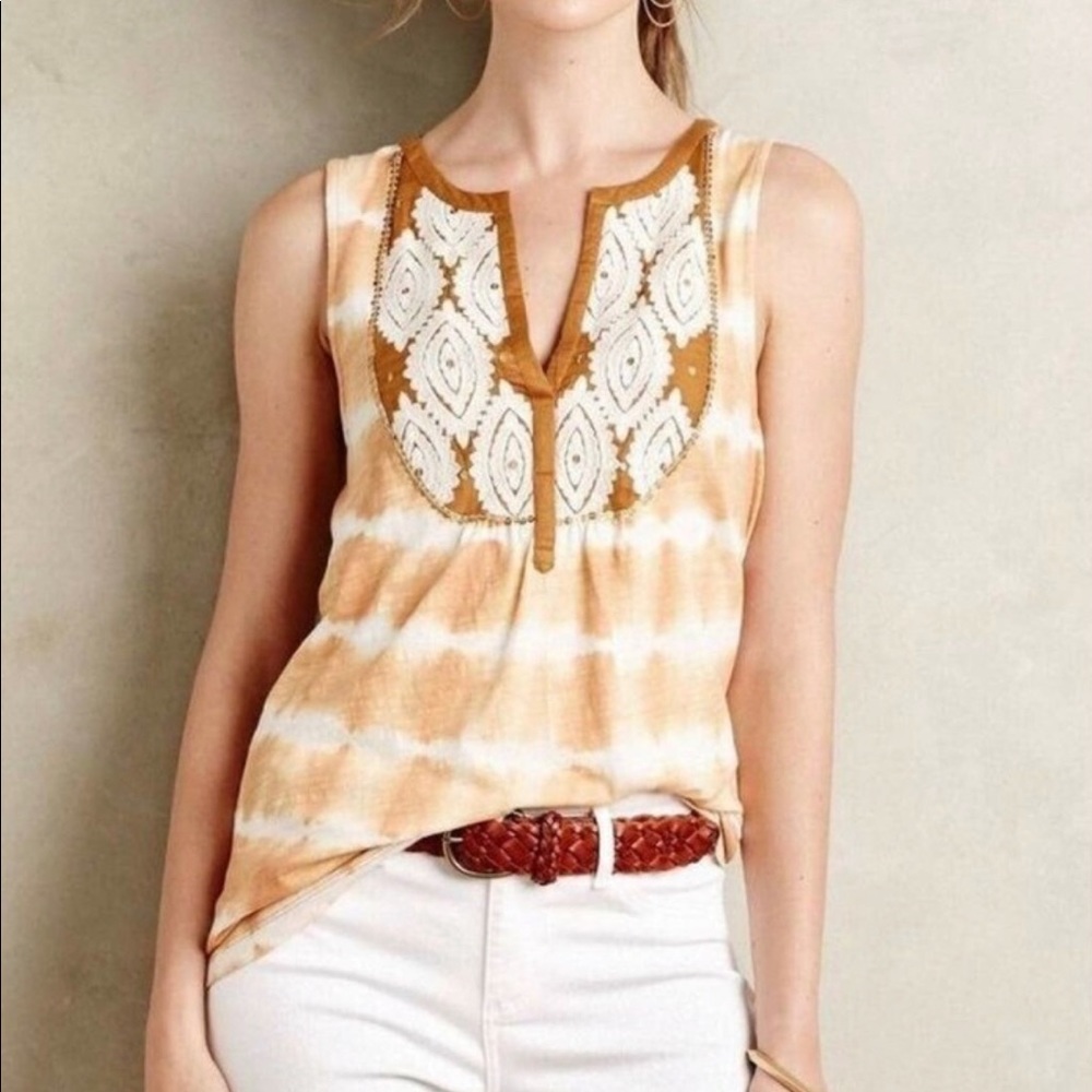 Anthropologie Floreat Sedna Tie-Dye Sequin Top XS